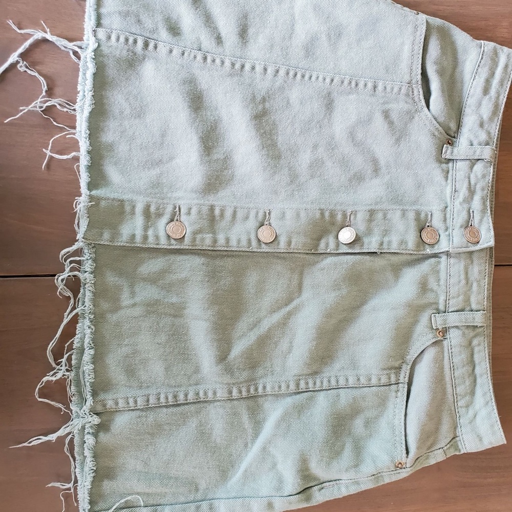 Blue Blush Button Skirt